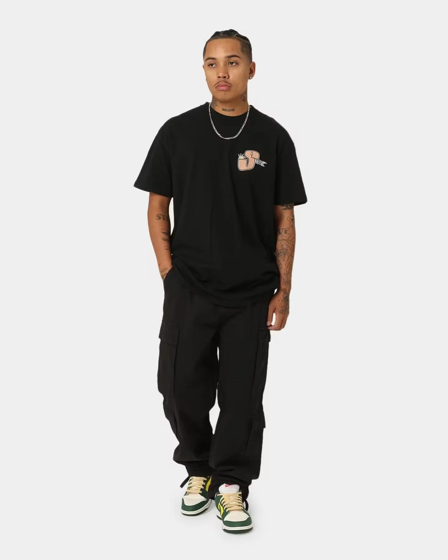 STUSSY | Street Style Plain Cotton Skater Style T-Shirts