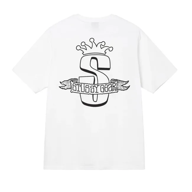 STUSSY Unisex Street Style Cotton Logo Skater Style T-Shirts