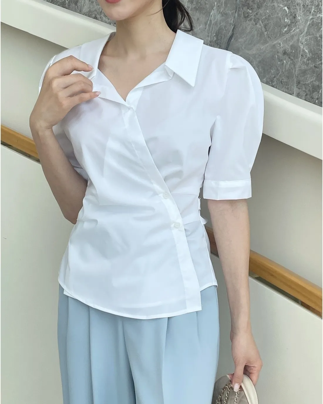 Plain Short Sleeves Party Office Elegant