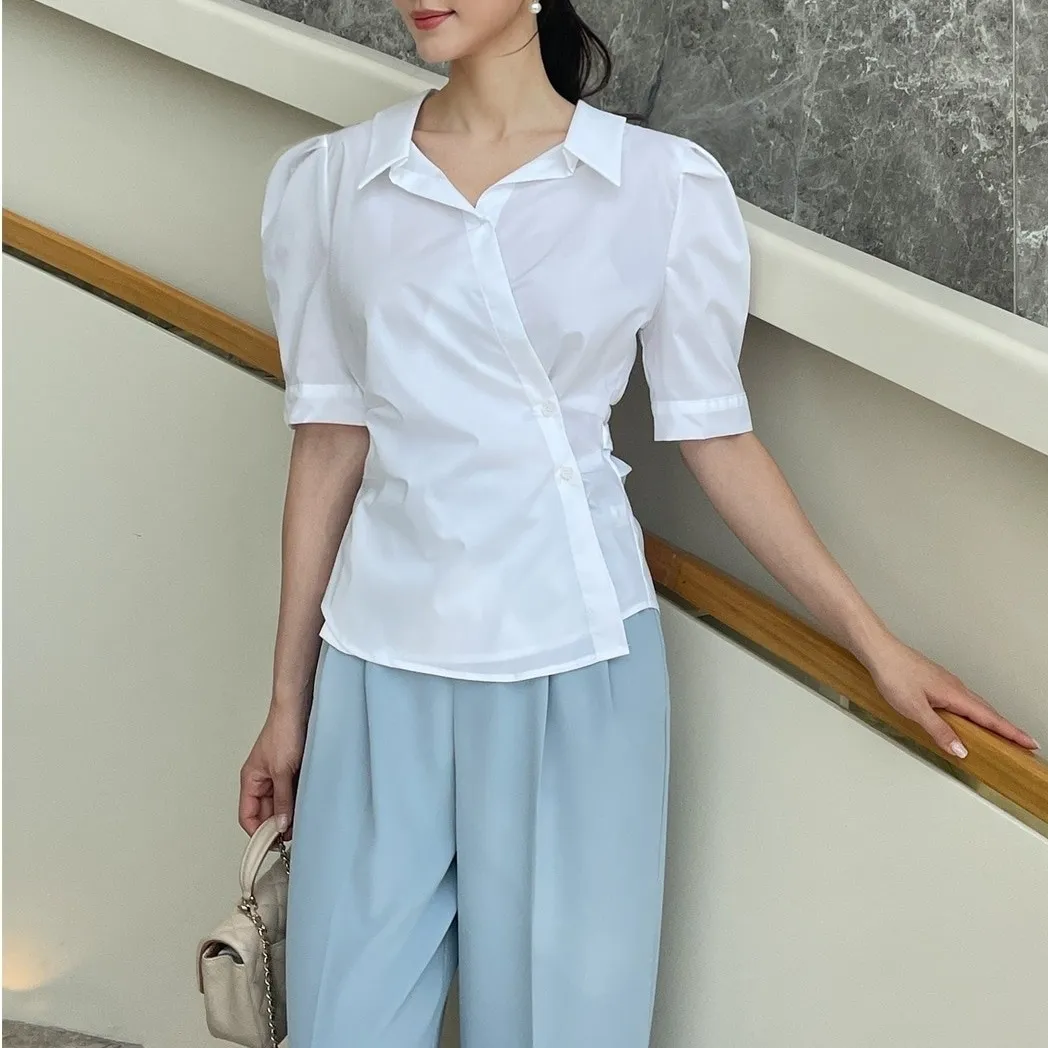 Plain Short Sleeves Party Office Elegant