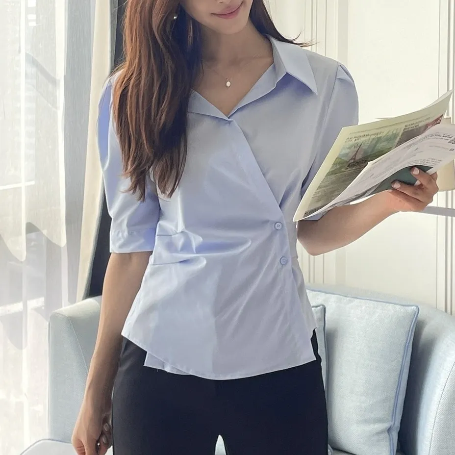 Plain Short Sleeves Party Office Elegant