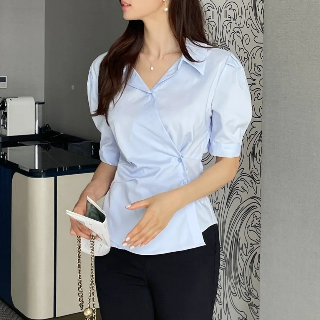 Plain Short Sleeves Party Office Elegant