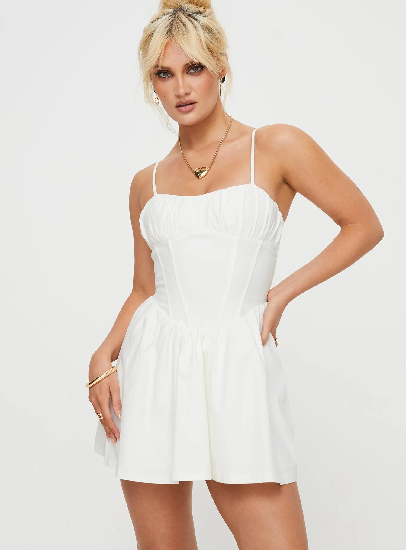 White Mini Dress by Telesco