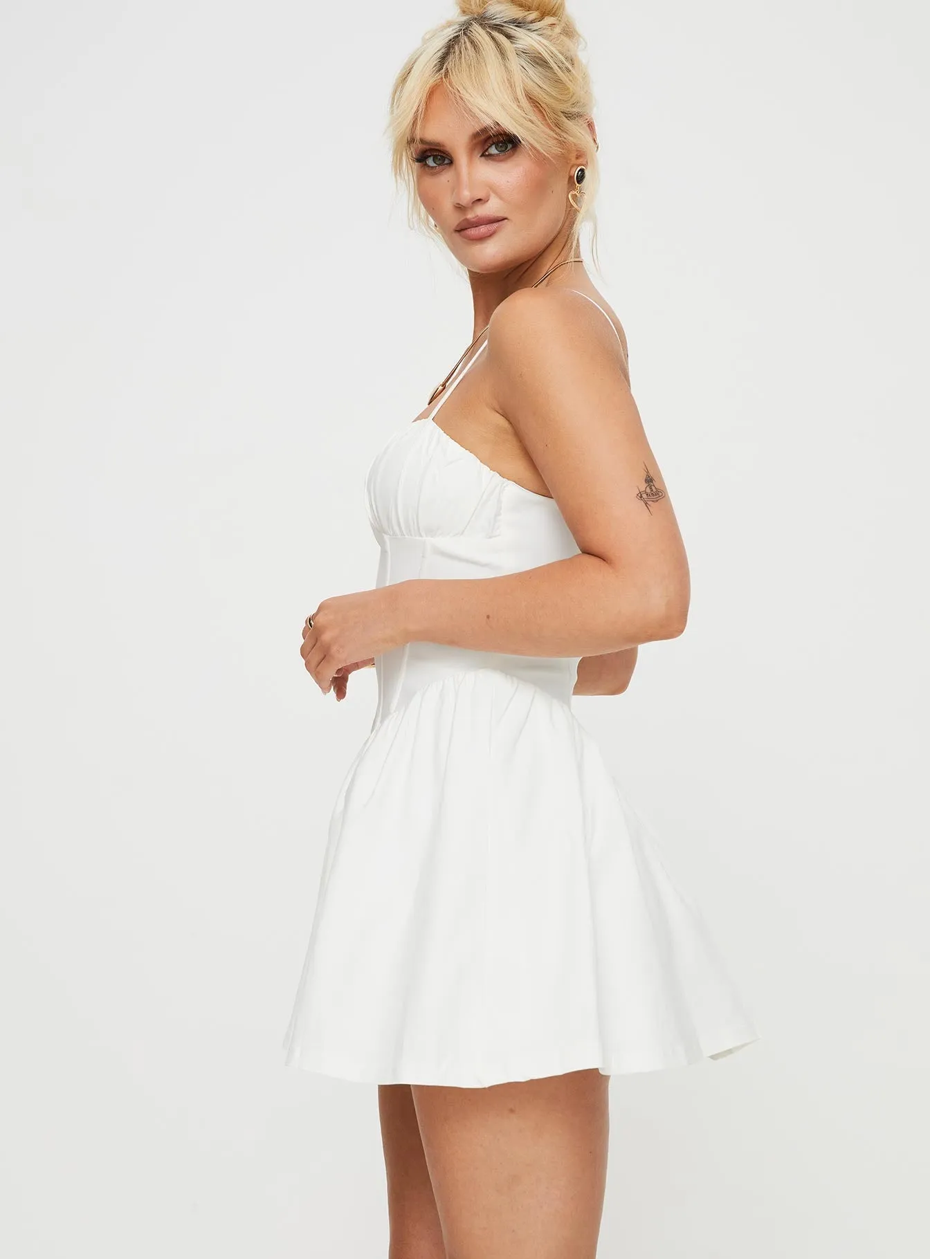 White Mini Dress by Telesco