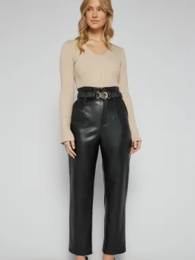 The Chloe Black Faux Leather Trousers