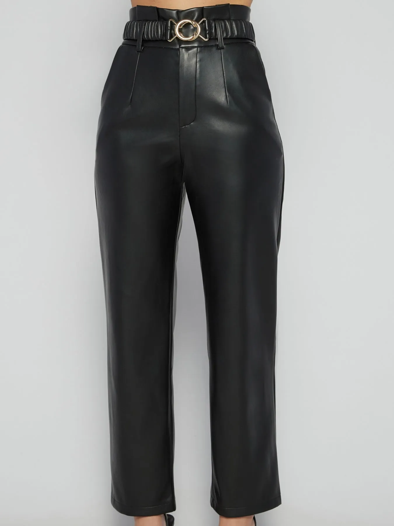 The Chloe Black Faux Leather Trousers