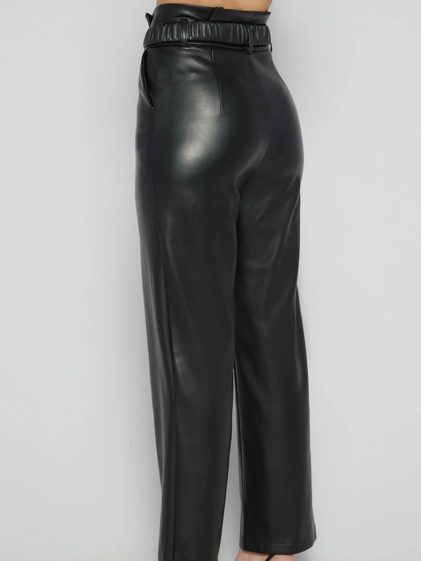 The Chloe Black Faux Leather Trousers