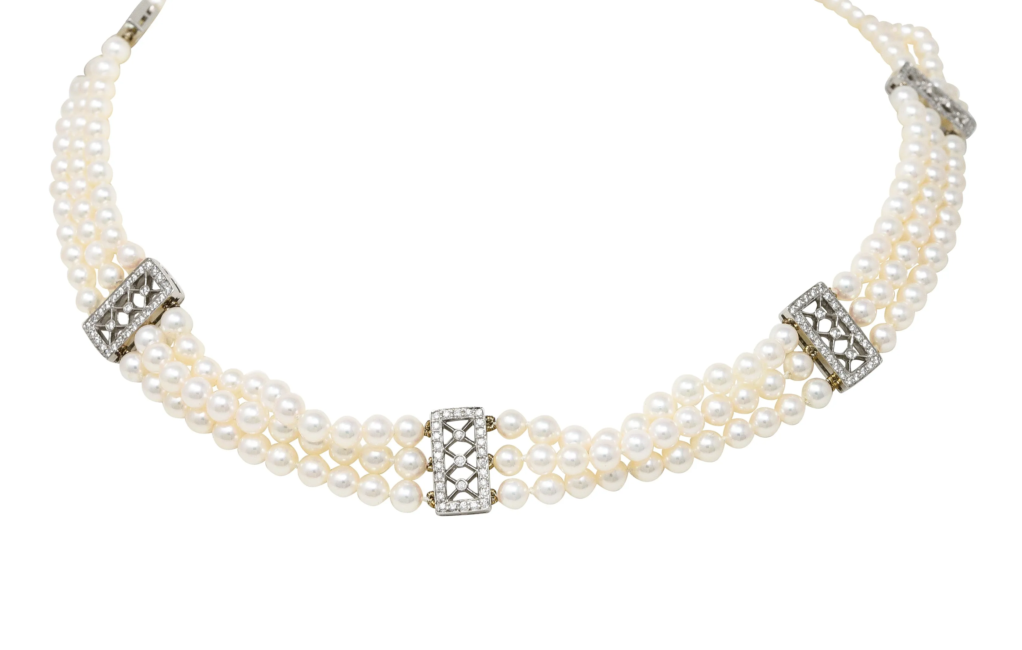 Diamond Pearl Platinum Necklace by Tiffany & Co.