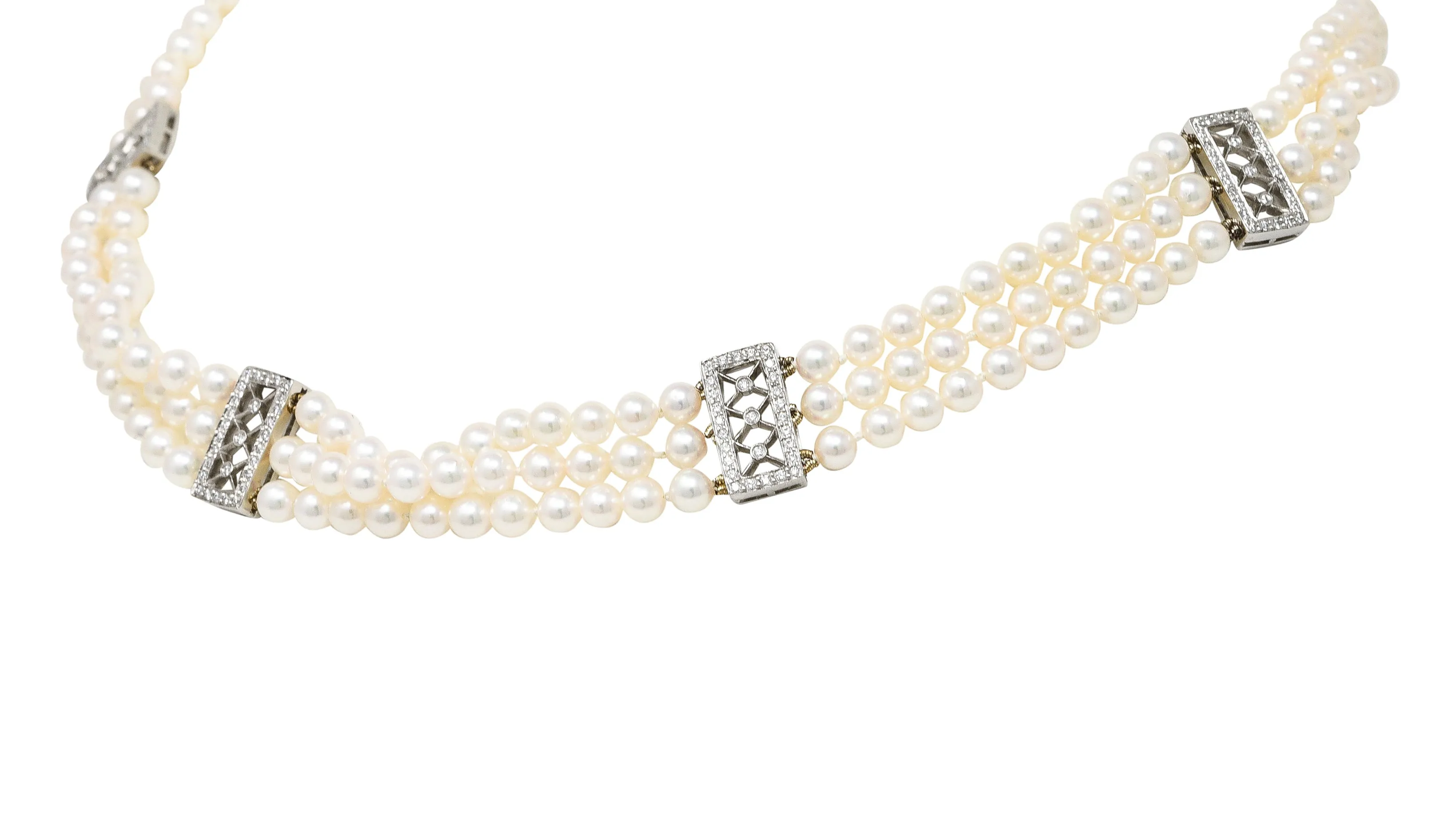 Diamond Pearl Platinum Necklace by Tiffany & Co.