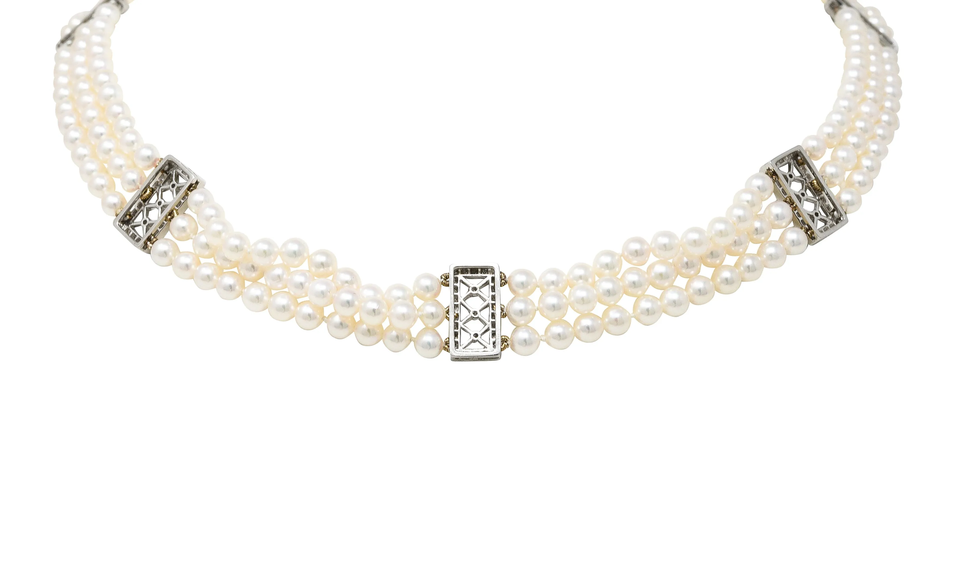 Diamond Pearl Platinum Necklace by Tiffany & Co.