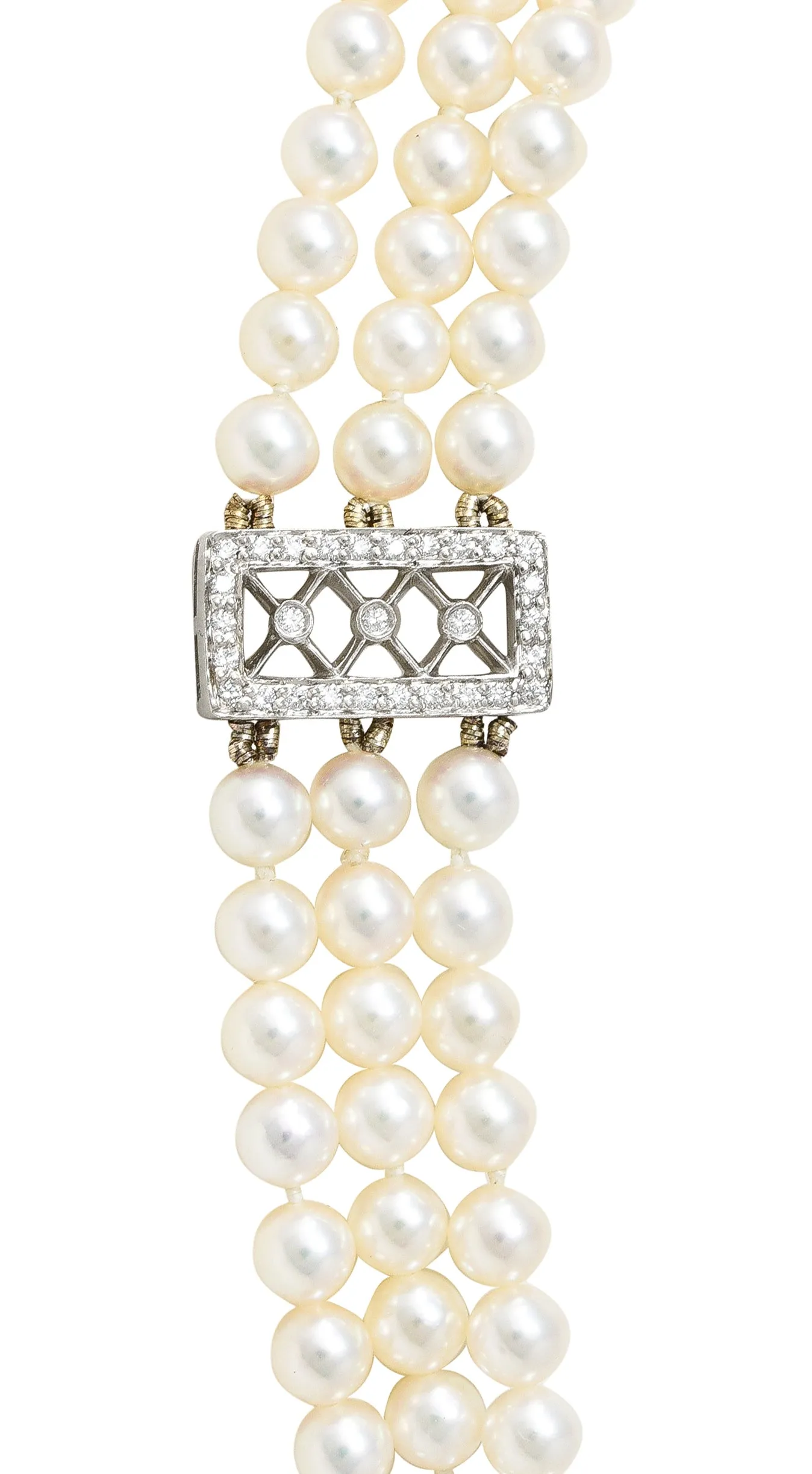 Diamond Pearl Platinum Necklace by Tiffany & Co.