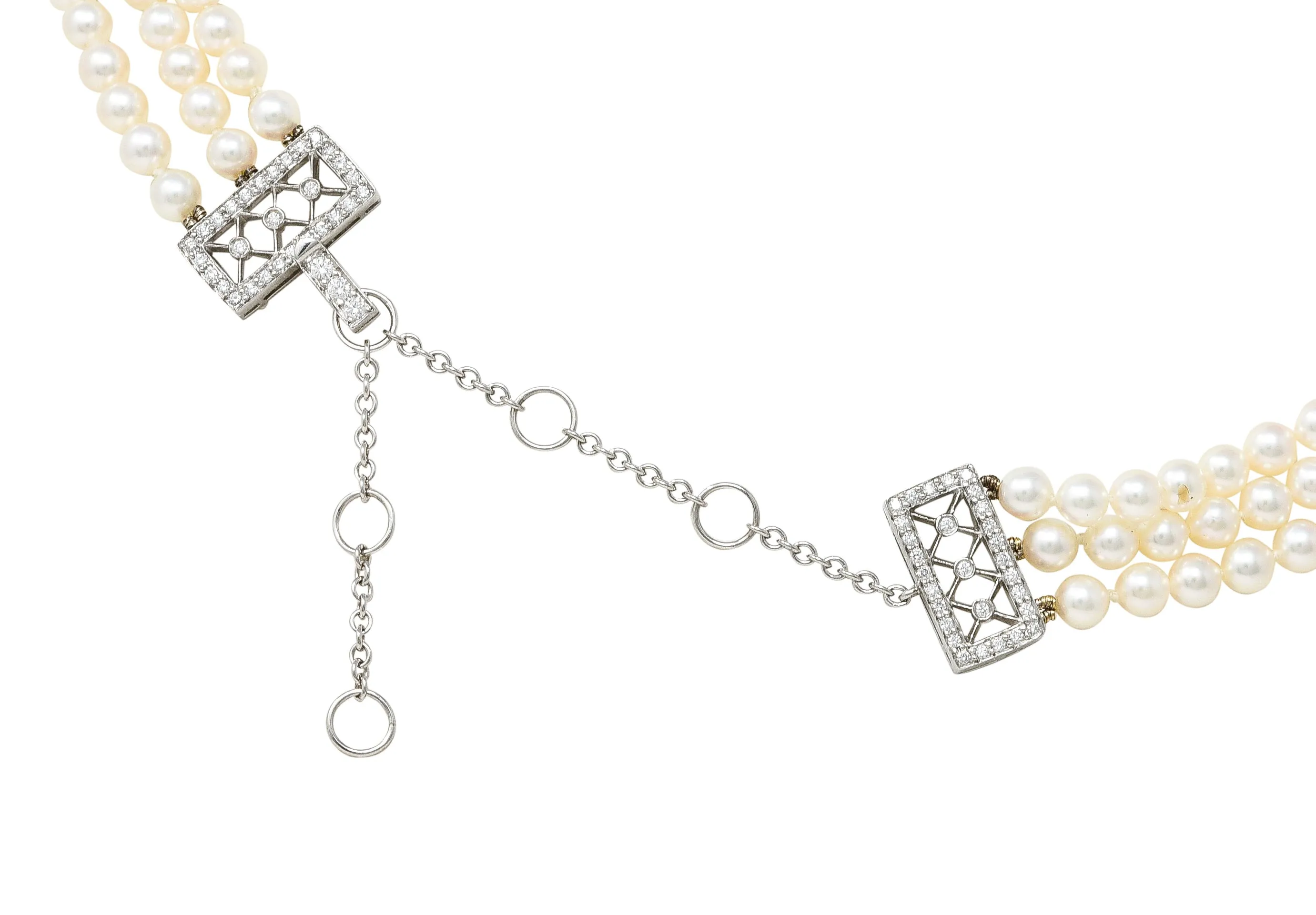 Diamond Pearl Platinum Necklace by Tiffany & Co.