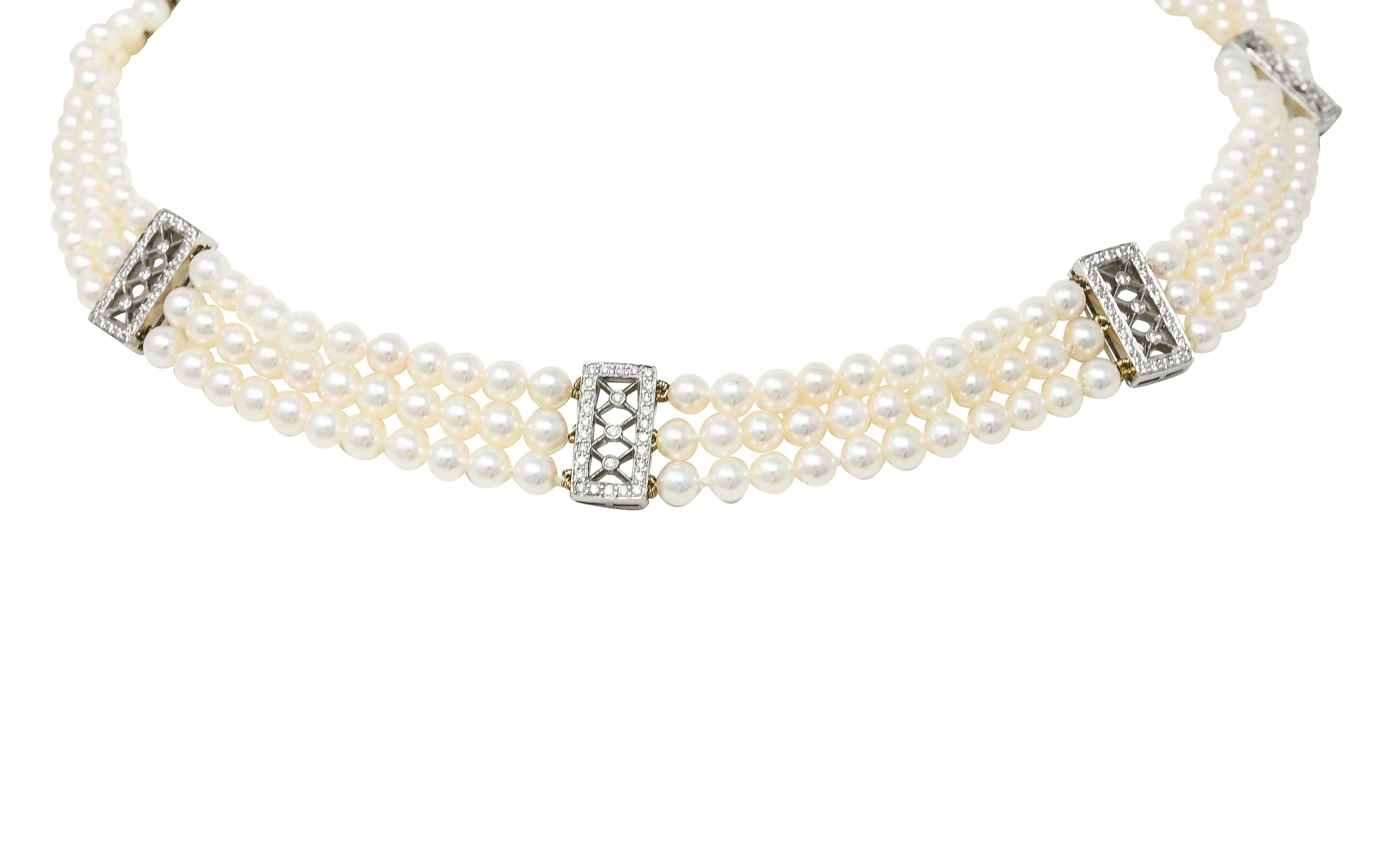 Diamond Pearl Platinum Necklace by Tiffany & Co.