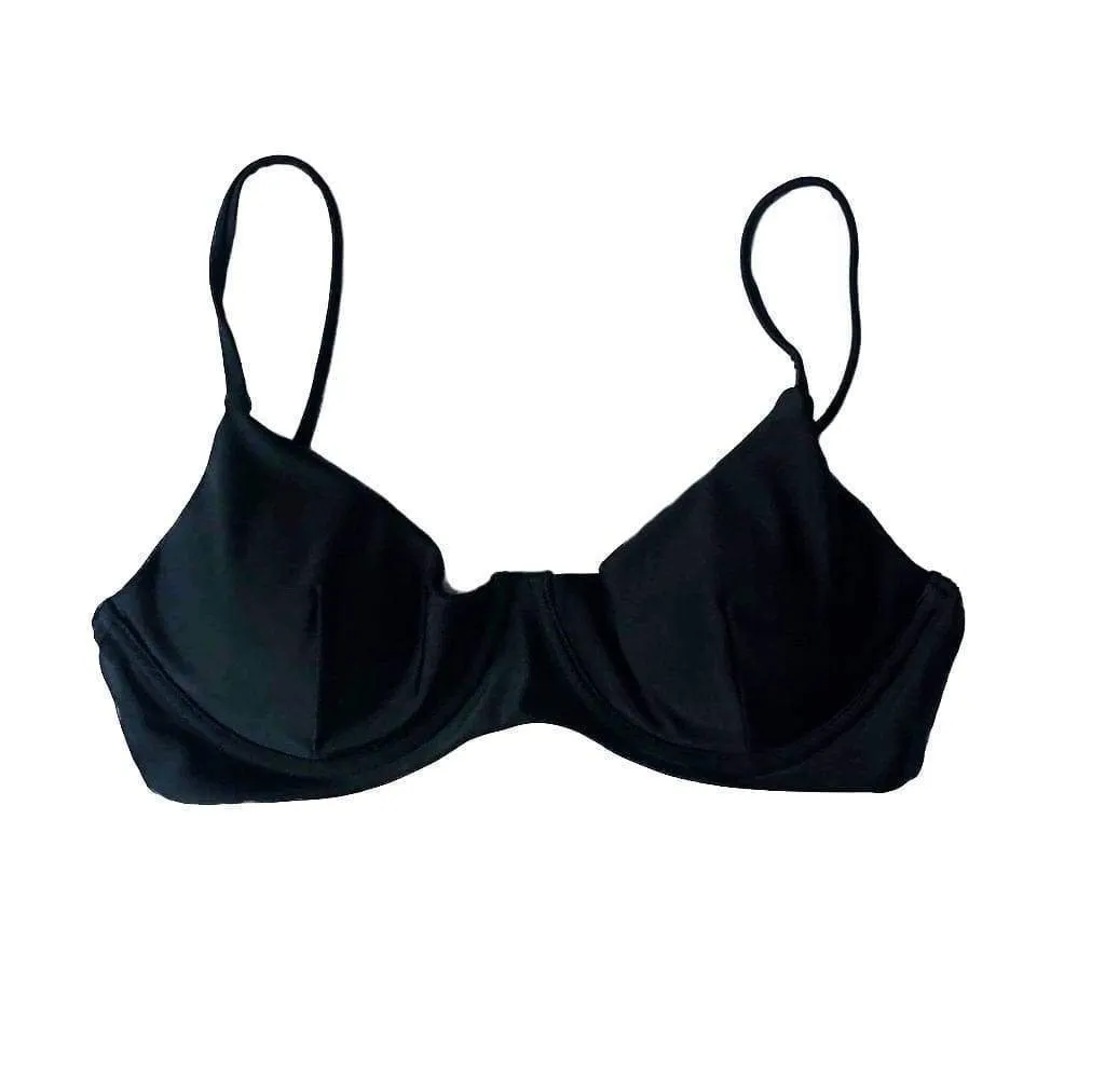 Liquorice Black Tropez Bikini Top,