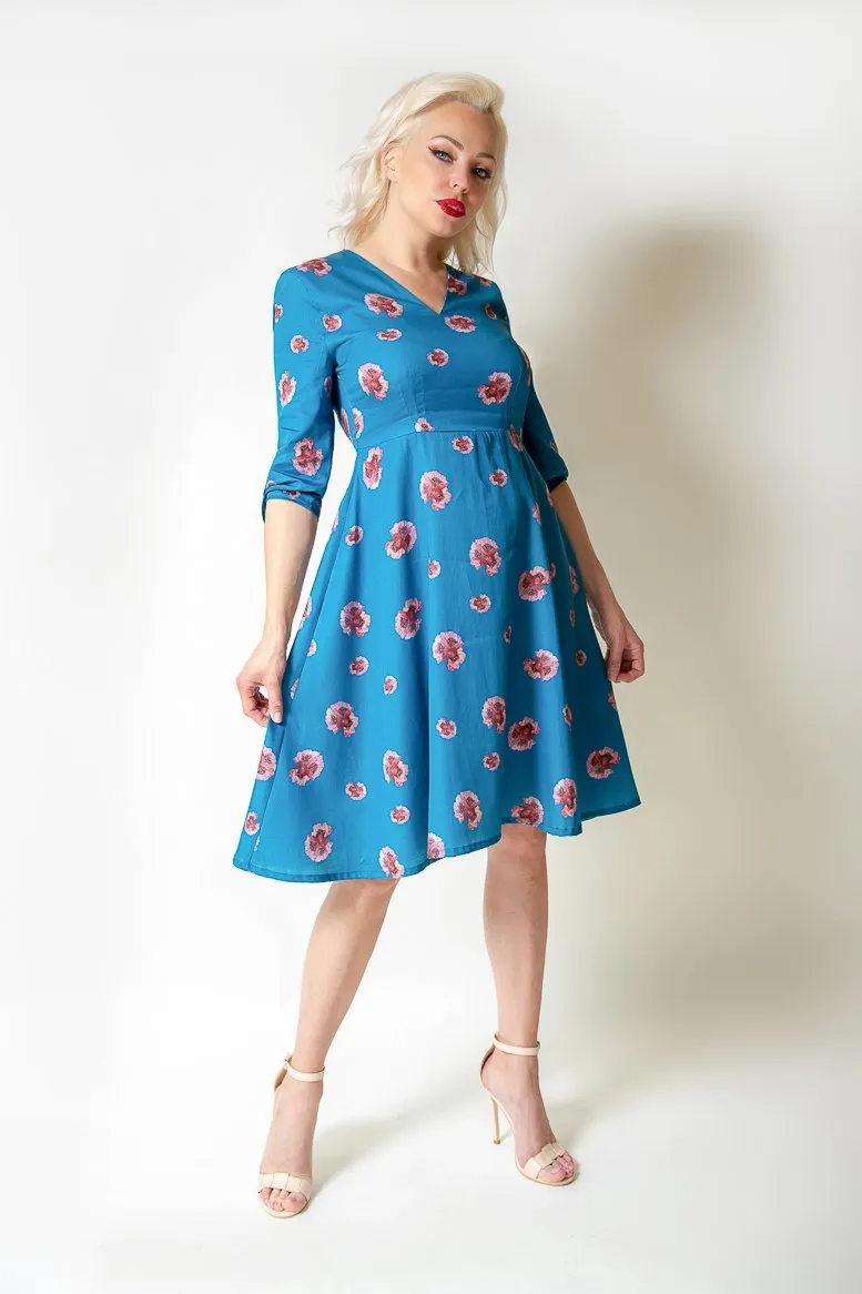 Turquoise Cotton Summer Dress