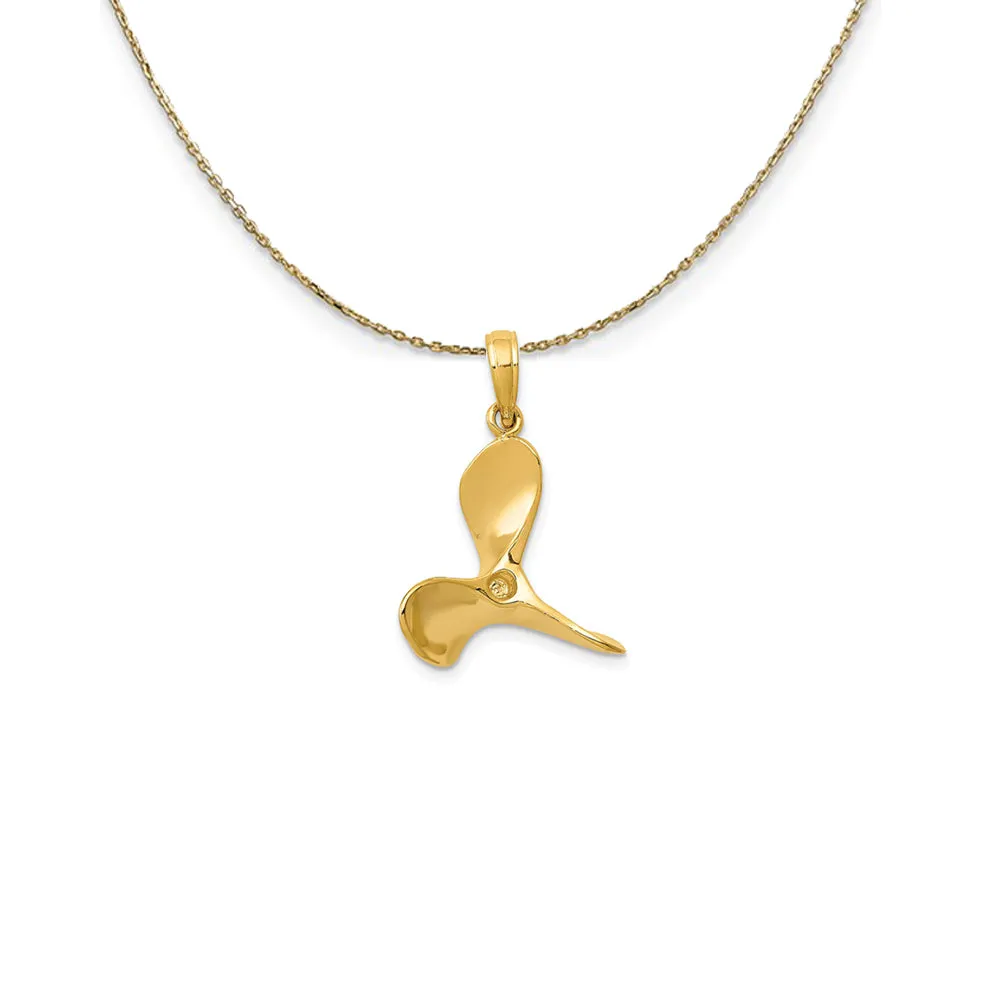 3D 3-Blade Propeller Necklace in 14k Gold