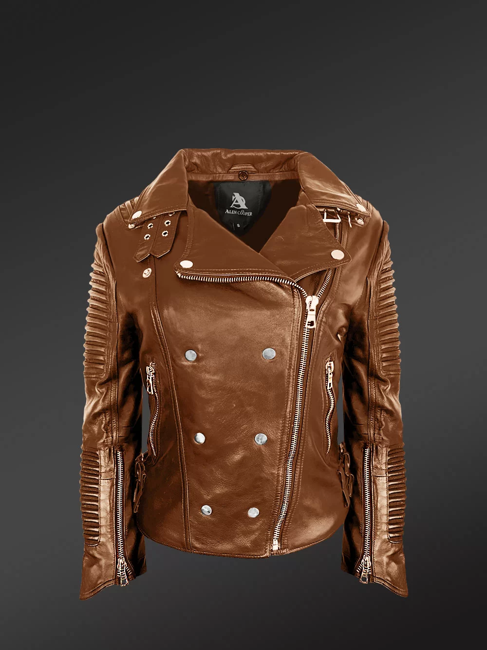 Unique Tan Leather Biker Jackets for Stylish Women