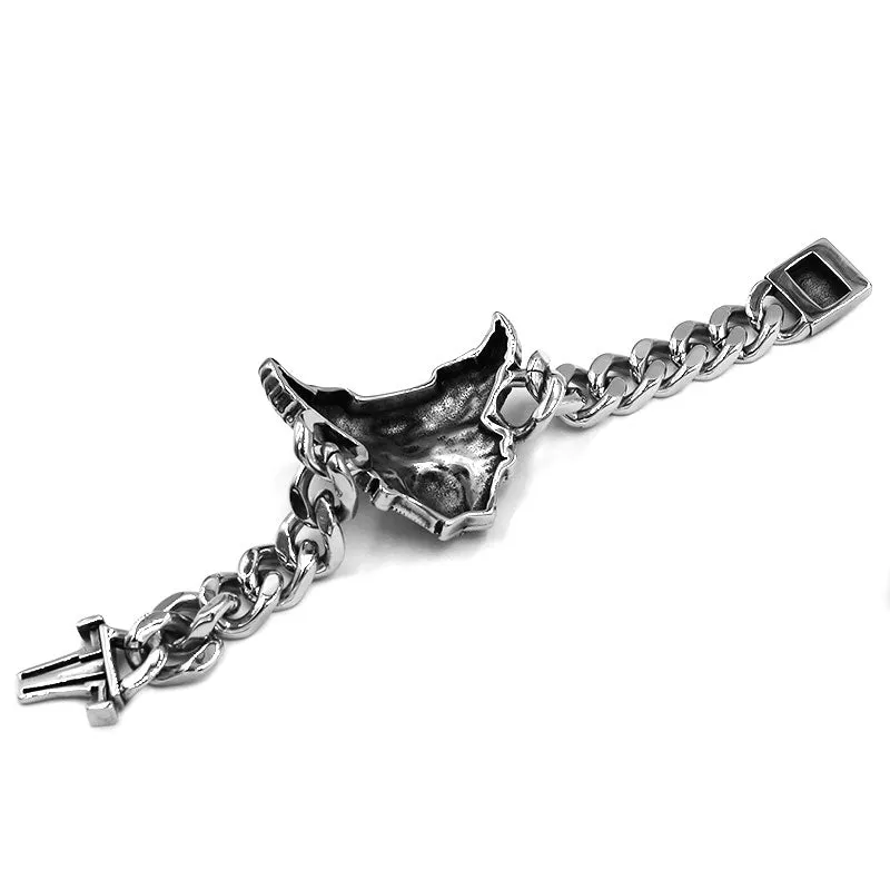 Vintage Skull Eagle Bracelet in Titanium