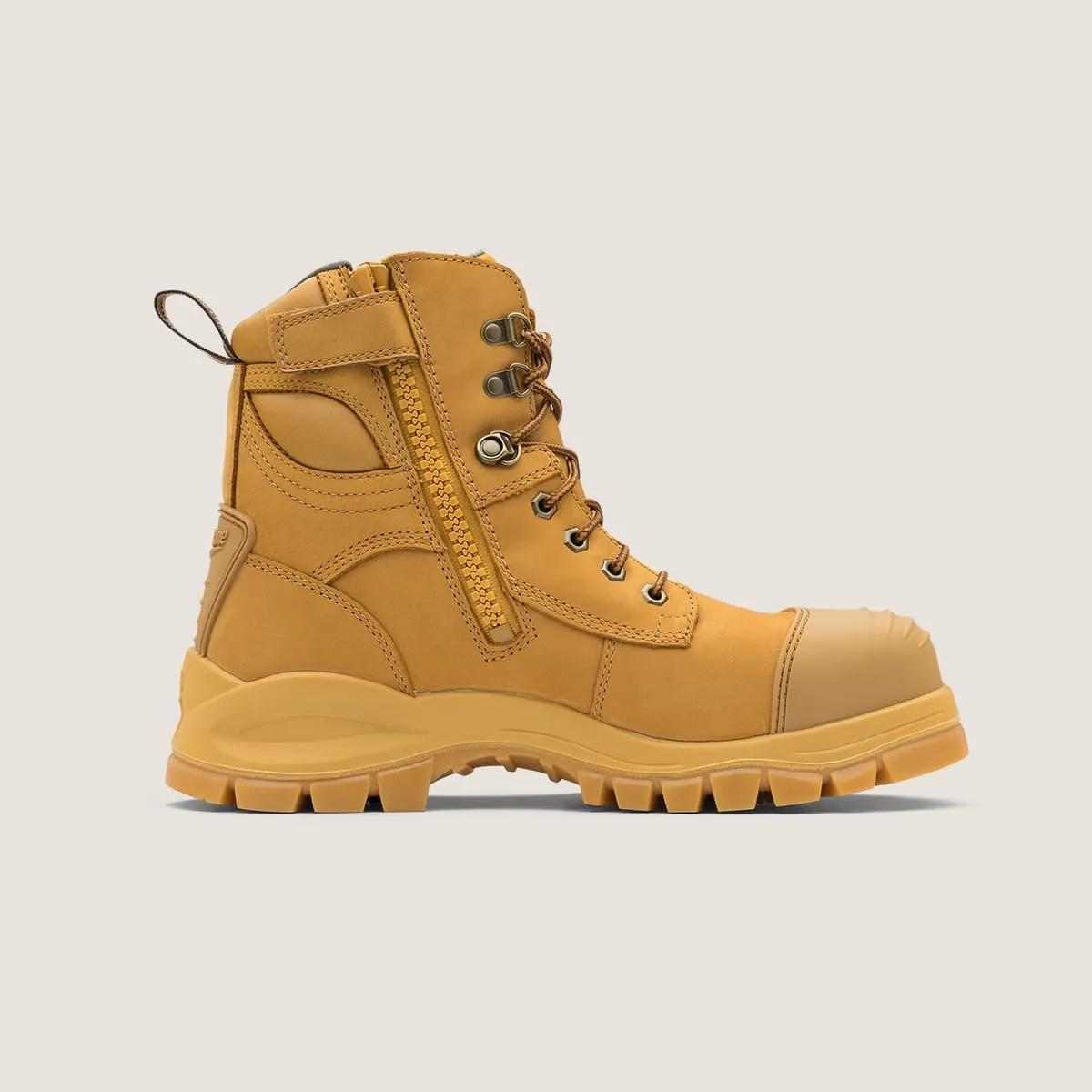 Wheat Colored Zip Up Work Boots