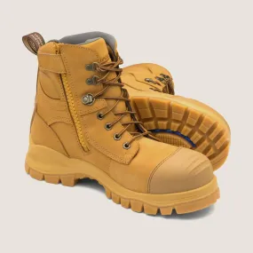 Wheat Colored Zip Up Work Boots