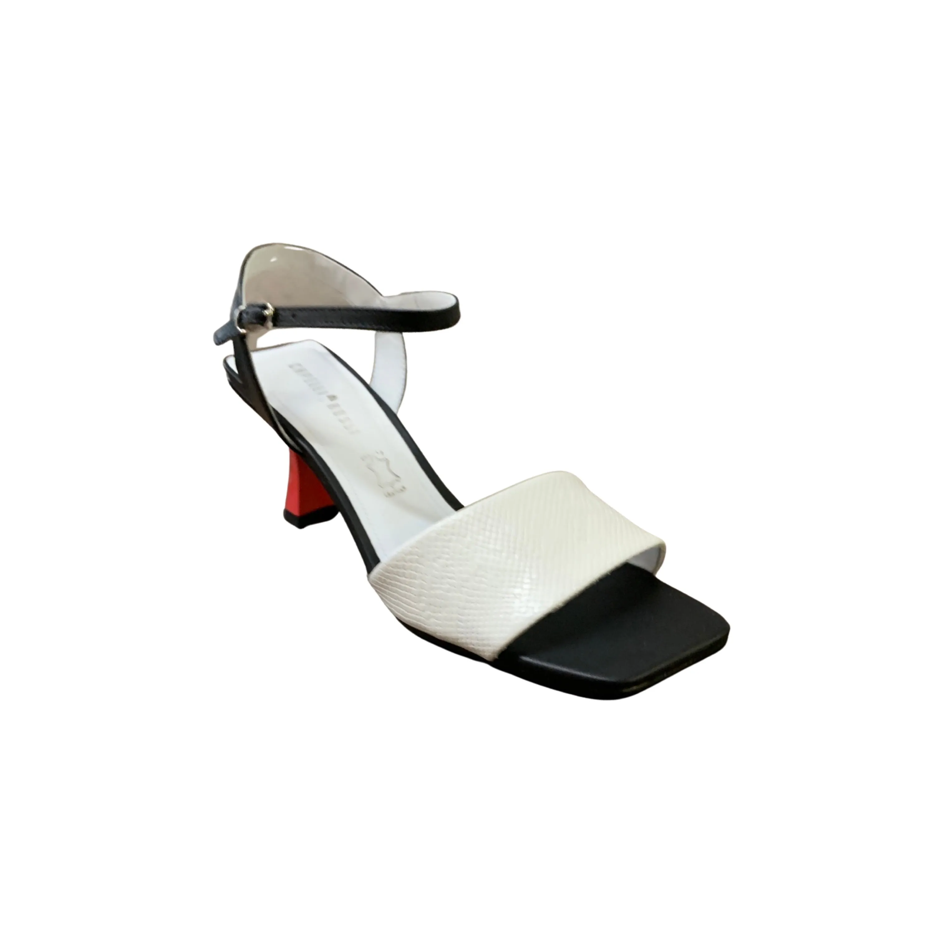 White Black Sling Back Sandal