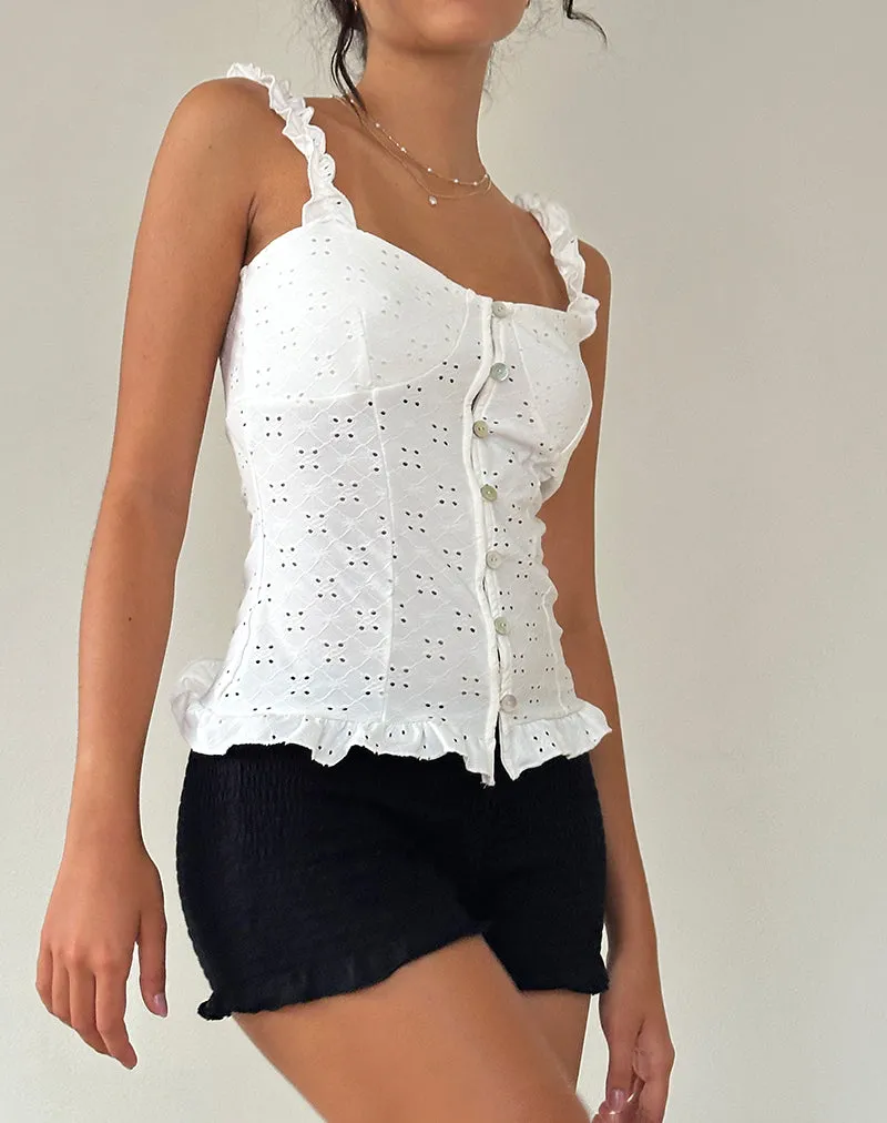 White Broderie Neroli Corset Top