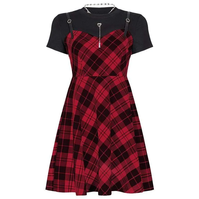 High-waisted Plaid Dresses for Women