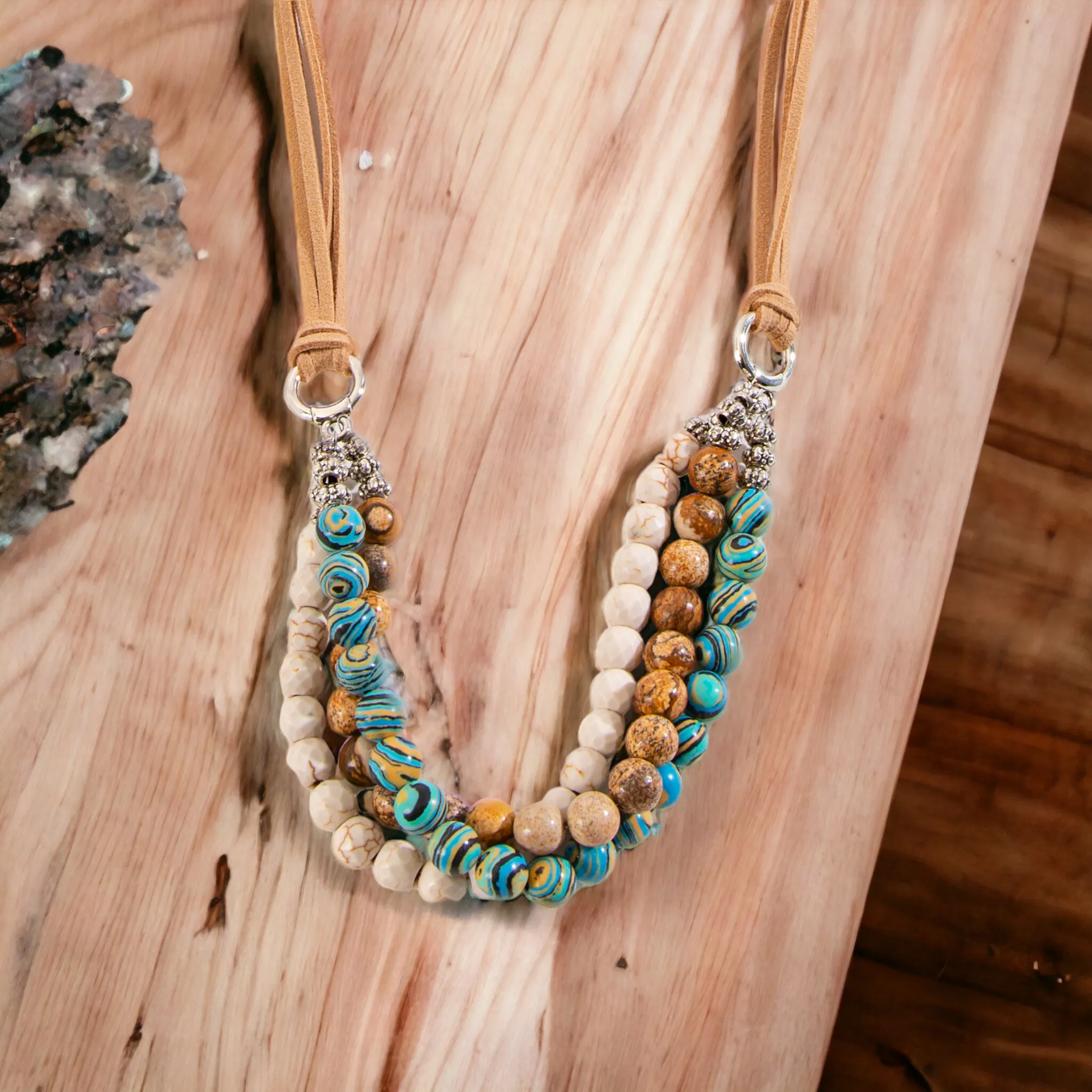 Layered Stone Bead Necklace