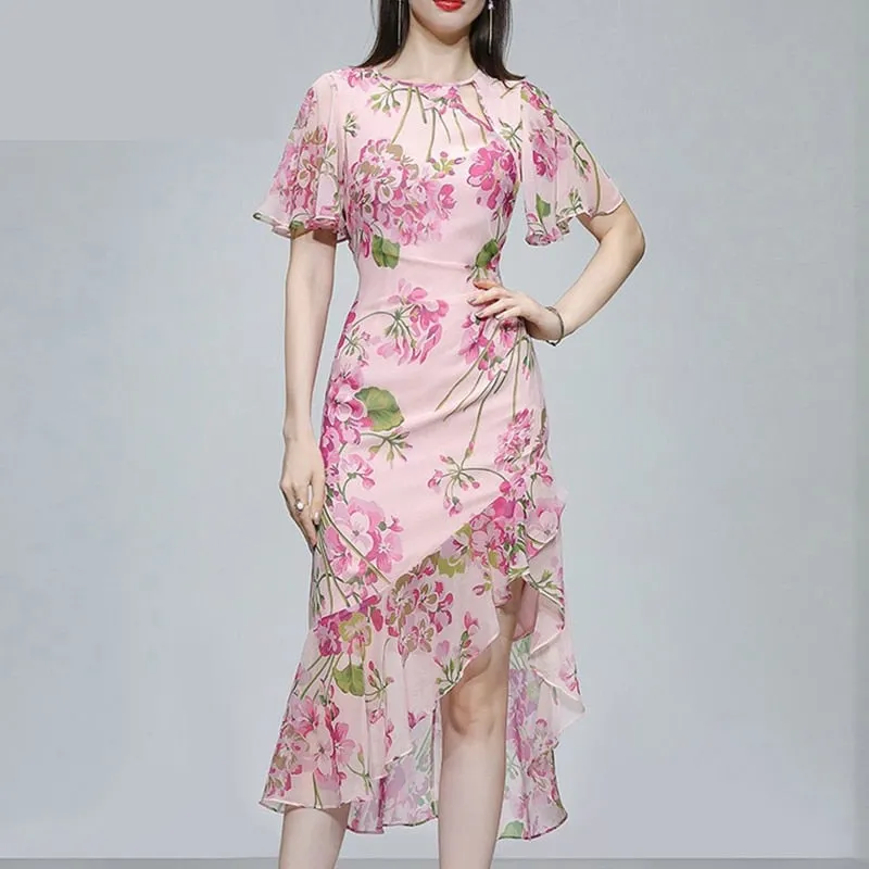 Women's Floral Short Sleeve Party Dresses