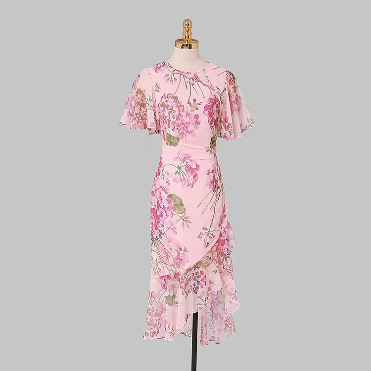 Women's Floral Short Sleeve Party Dresses