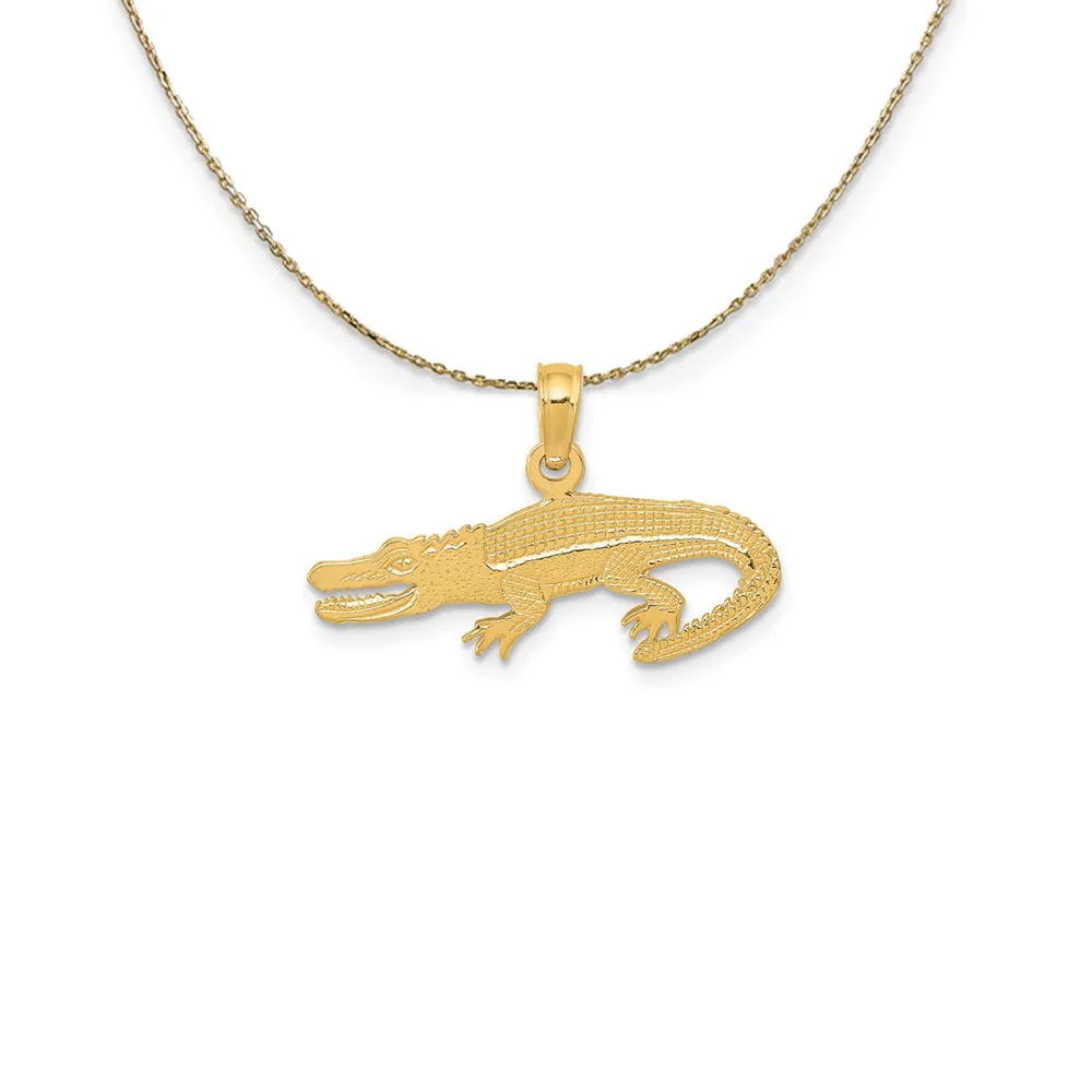 Yellow Gold Flat Alligator Necklace