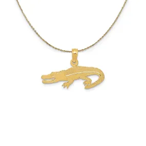 Yellow Gold Flat Alligator Necklace