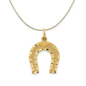 Yellow Gold Horseshoe Necklace