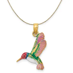 14k Yellow Gold Hummingbird Necklace