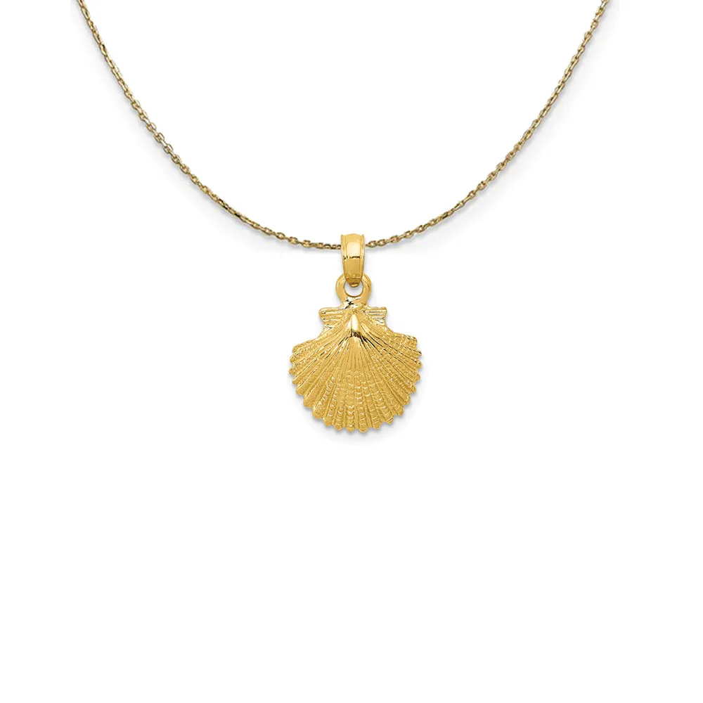 Yellow Gold Scallop Shell Necklace