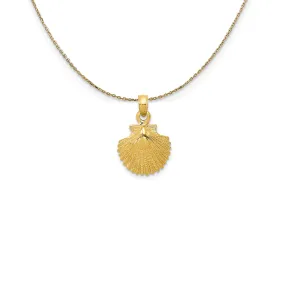 Yellow Gold Scallop Shell Necklace