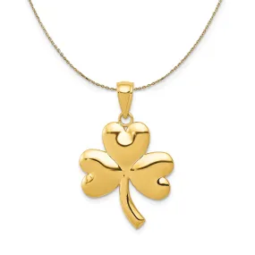 Yellow Gold Polished Shamrock Necklace