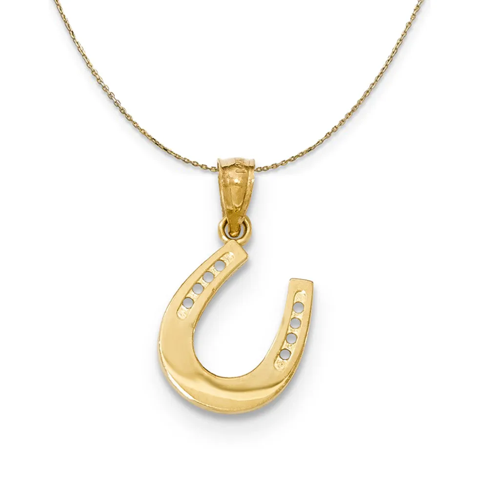 Yellow Gold Reversible Horseshoe Necklace