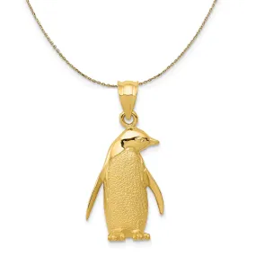 14k Yellow Gold Penguin Necklace